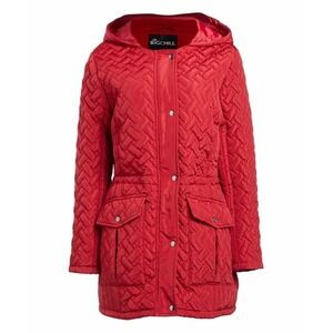 Big Chill Women Anorak Rain Hooded Jacket Water-Repellent Size Large Red Color